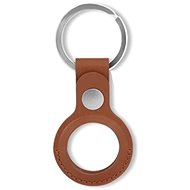 COTEetCI Anti-theft Leather Case for Apple AirTag, Brown - AirTag Key Ring
