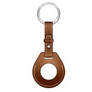 COTEetCI H-series Leather Key Case for Apple AirTag, Brown - AirTag Key Ring