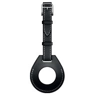 COTEetCI H-series Leather Luggage Case for Apple AirTag, Black - AirTag Loop