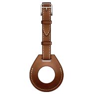 COTEetCI H-series Luggage Leather Case for Apple AirTag, Brown - AirTag Loop