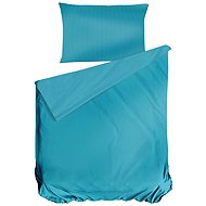 Cottonbox satin sheets Stripe Turquise 140 × 220 / 70 × 90 cm - Bed Linen