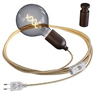 Creative Cables Wall Socket Lamp with Switch Snake Wood Dark Wood - Table Lamp