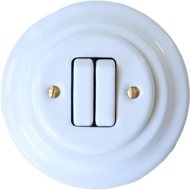 CeramicHomeCZ Porcelain double switch 6/6 complete white - Light Switch