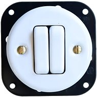 CeramicHomeCZ Porcelain double switch 6/6 without frame white - Light Switch