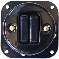 CeramicHomeCZ Porcelain double switch type 6/6 without frame black - Light Switch