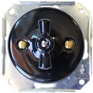 CeramicHomeCZ Porcelain rotary switch without frame type 6 black - Light Switch