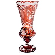 Bohemia Crystal Cut Vase 430mm - red - Vase