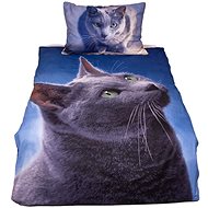 TopSheets 3D bedding 140×200+70×90 - Dark cat - Bed Linen