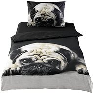 TopSheets 3D bedding 140×200+70×90 - Pug - Bed Linen