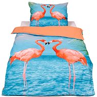TopSheets 3D bedding 140×200+70×90 - Flamingos - Bed Linen