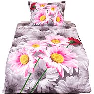 TopSheets 3D bedding 140×200+70×90 - Pink daisies - Bed Linen