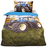 TopSheets 3D bedding 140×200+70×90 - Tractor blue - Bed Linen