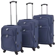 Shumee 3-piece set of soft suitcases on wheels, dark blue - Case Set