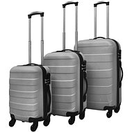 Shumee Set of three wheeled suitcases 45,5/55/66 cm, silver - Case Set