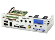 Aerocool Coolpanel Silver, stříbrný (silver), panel do 5.25" pozice, 8in1 čtečka, displej, USB, FW,  - -