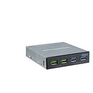 Akasa 4 Port USB panel s dual Quick Charge 3.0 a dual USB 3.1 Gen 1 porty / AK-ICR-34 - Predný panel