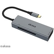 AKASA - 3-in-1 CF, SD és microSD USB C kártyaolvasó / AK-CR-09BK - Kártyaolvasó