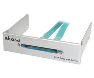 AKASA SATA-EX-BLUV, stříbrný, panel do 3.5" pozice nebo do PCI slotu s konektory pro připojení SATA  - Front Panel