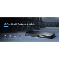 CUDY 16-Port Gigabit Metal Switch 19 inch - Switch