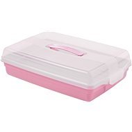 CURVER PARTY BOX Rectangular Tray with Cover, 45 x 11.1 x 29.5cm, Pink - Tray
