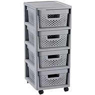 Curver Infinity Dots shelf with drawers 4 × 11 l, grey - Storage Box