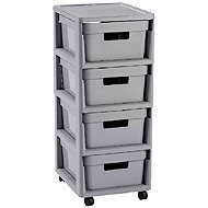 Curver Infinity, drawers, 4 × 11 l, grey - Storage Box