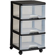 Curver Shelf with drawers black 3 × 20 l, width 37 cm - Shelving Unit