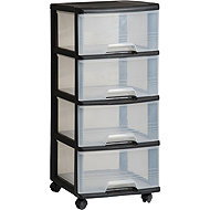 Curver Shelf with drawers black 4 × 20 l, width 37 cm - Shelving Unit