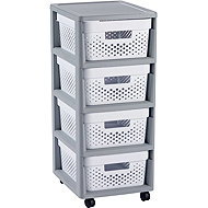 Curver Shelf Drawers Infinity 4 × 11 l, perforated - Shelving Unit