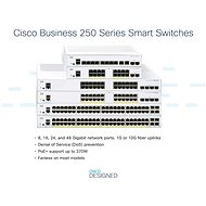 CISCO CBS250 Smart 8-port GE, Desktop, Ext PSU - Switch