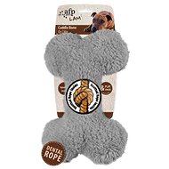 AFP Whistling plush bone with rope, grey - 23cm - Dog Toy