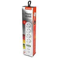colourWay CW-CHE44W, Extension cord, 4 sockets, 4x USB, 2 m - Extension Cable