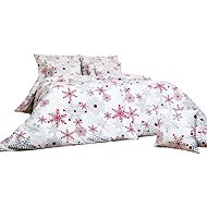DADKA Linen flannel 140 × 200 cm, 70 × 90 cm, Snowflakes grey - Bed Linen