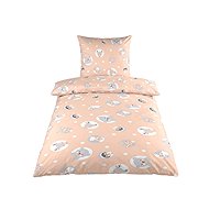 DADKA Povlečení bavlna 140 × 200 cm, 70 × 90 cm, Zvířátka meruňková  - Bed Linen