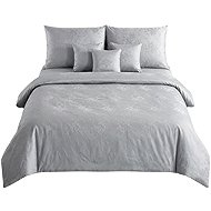 DADKA Povlečení damašek 140 × 200 cm, 70 × 90 cm, Kytice šedá - Bed Linen