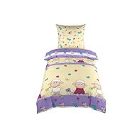 DADKA Povlečení do postýlky, bavlna 90 × 130 cm, 45 × 60 cm, Ovečky velké fialové - Bed Linen