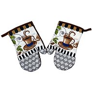 Praktik Kitchen mitt 2 pcs Brown coffee cup 18×27 cm - Oven Mitt