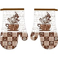 Praktik Kitchen mitt 2 pcs Coffee bean 18×27 cm - Oven Mitt