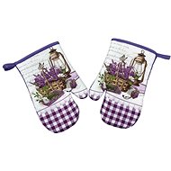 Praktik Kitchen mitt 2 pcs Lavender butterfly 18×27 cm - Oven Mitt