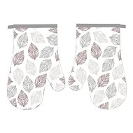Praktik Kitchen mitt 2 pcs Leaves grey 18×27 cm - Oven Mitt