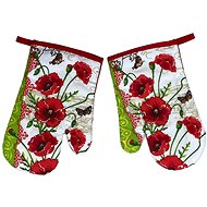 Praktik Kitchen mitt 2 pcs Wolf poppies 18×27 cm - Oven Mitt