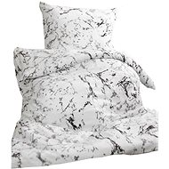 Jerry Fabrics Linen microflannel Marble white 140 × 200, 70 × 90 cm - Bed Linen