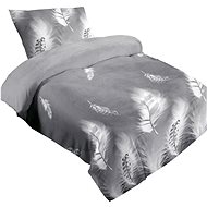 Jahu Sheets microflannel Feather grey 140 × 200, 70 × 90 cm - Bed Linen
