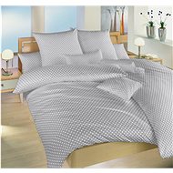 Dadka Linen crepe polka dot white on grey 140×200, 70×90 cm - Bed Linen