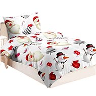 Jahu Microflannel sheets Snowman 140×200, 70×90 cm - Bed Linen