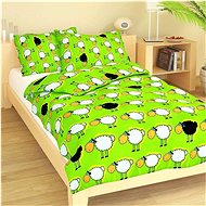 Dadka cotton Sheep flock green 90×130, 45×60 cm - Children's Bedding