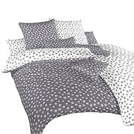 Dadka Agnes Duo cotton, 140 × 200, 70 × 90 cm, white/dark grey - Bed Linen