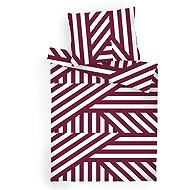Dadka Linen cotton Zebra burgundy 140 × 200, 70 × 90 cm - Bed Linen