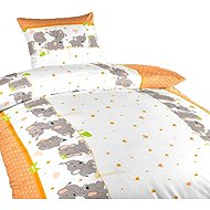Dadka Linen cotton Elephants orange 140 × 200, 70 × 90 cm - Bed Linen