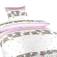 Dadka Linen crepe Elephants pink 140 × 200, 70 × 90 cm - Bed Linen
